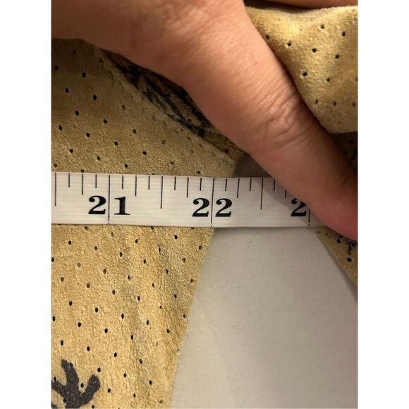 Vintage Chico's Chinese Wtitings Perforated leather suede Jacket size 2 / Large - Picture 6 of 9